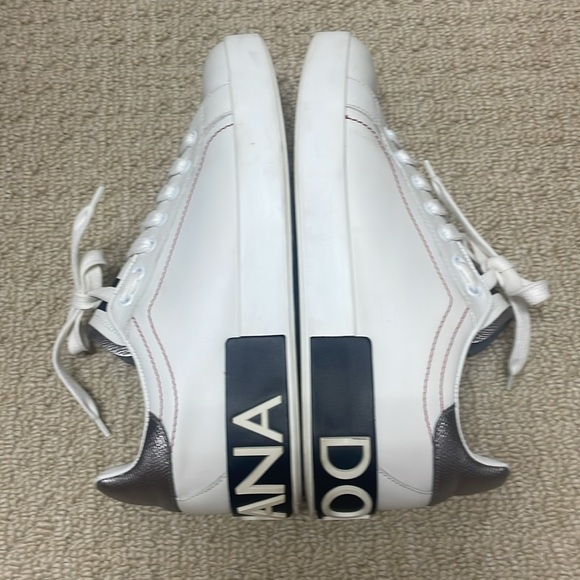 Authentic D&G Dolce& Gabbana Italy Portofino Sneakers  logo Sz40 White L… - Picture 7 of 15
